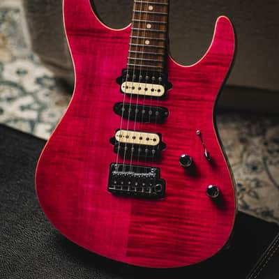 Suhr Dealer Select Limited Run Modern HSH FMT-Magenta Pink Stain w/Black Headstock image 1