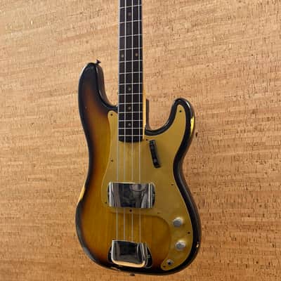 Fender Precision Bass Gold Guard 1959 - Sunburst Ash Body Lightweight image 7