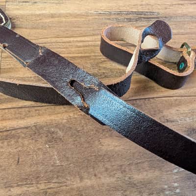Bobby Lee Sottile Mfg Co Brown Leather Guitar Strap 1950s Great Condition! image 9