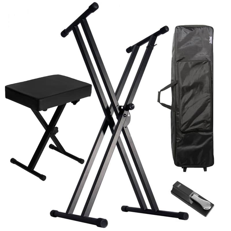 On-Stage KPK2088 Double X-Style Keyboard Stand Bundle image 1
