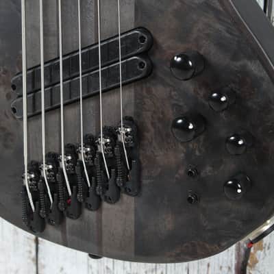 Ibanez BTB806MS Multi Scale 6 String Electric Bass Guitar Trans Gray Flat w Case image 5