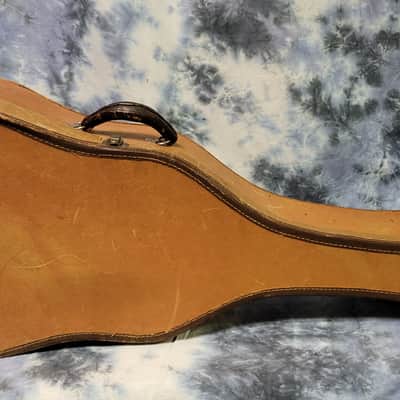 Vintage RARE 1955 Tan Green Geib Soft Shell Acoustic Guitar Case Leather Handle Gibson Epiphone Archtop Flattop image 1