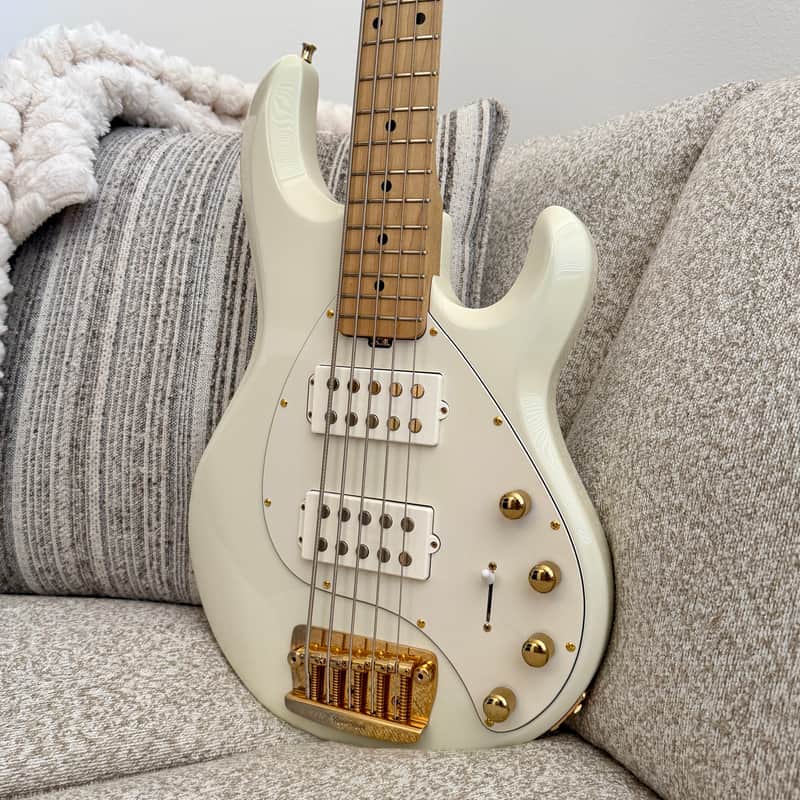 Ernie Ball Music Man Stingray 5 HH 2015 - Ivory White image 1