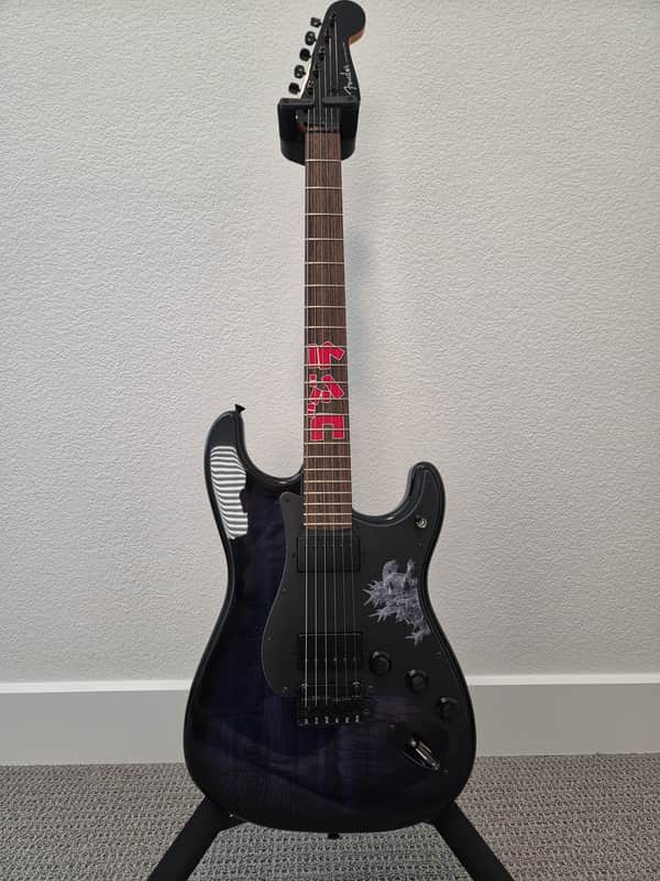 Fender MIJ 70th Godzilla Strat Blue + Matching Godzilla Distortion Pedal — Japan Exclusive Set, Unused image 1