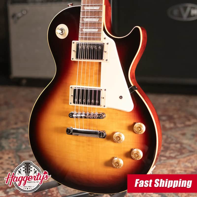 Epiphone Les Paul Standard 50s Figured Electric Guitar - Bourbon Burst with Gig Bag image 1
