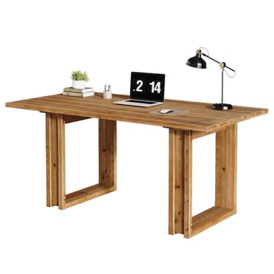 63" Solid Fir Wood Music Producer Desk Rustic Farmhouse Recording Studio Audio Engineer Workstation image 4
