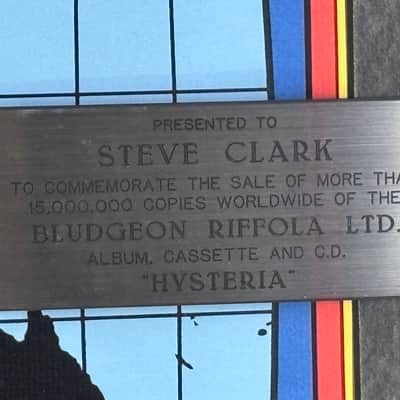 HUGE Def Leppard Hysteria World Map Award Presented To Steve Clark Gibson Guitars 15M Copies image 7