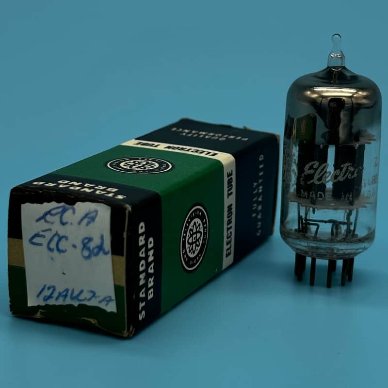 1963 GE 12AU7A ECC82 Vintage Short Gray Plate Halo Getter Preamp Tube! T320 image 1