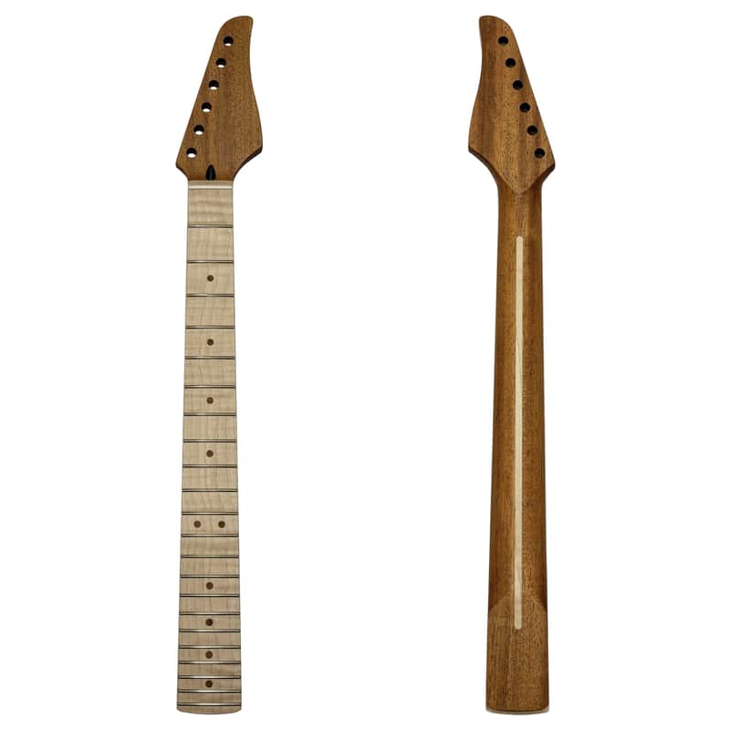 Amuic Strats Guitar Neck 22 Frets, 25.5'' Mahogany Wood Modern C Shape Electric Guitar Neck with Medium Jumbo Fret & Bone Nut for ST Style Guitar Parts Replacement image 1