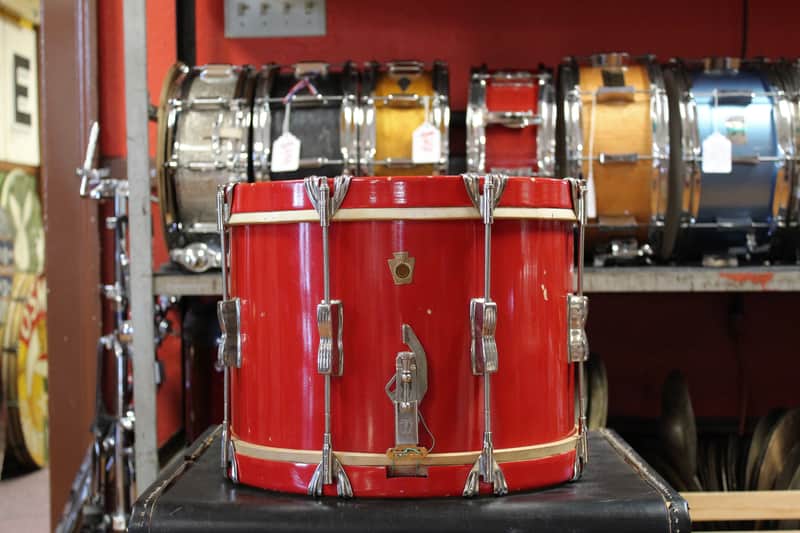1950's WFL 10x14 Marching Snare Drum in Red Lacquer image 1