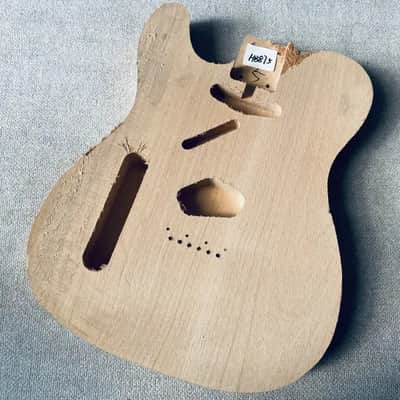 Left Handed Unfinished Basswood Guitar Telecaster Tele Style Body, String Through Bridge image 3