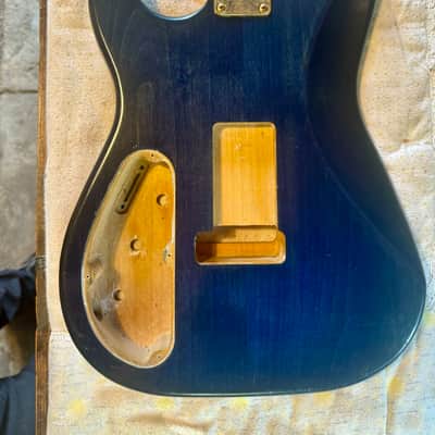 Custom Superwide Superstrat Style Guitar Neck and Body - Trans-tint Blue image 5