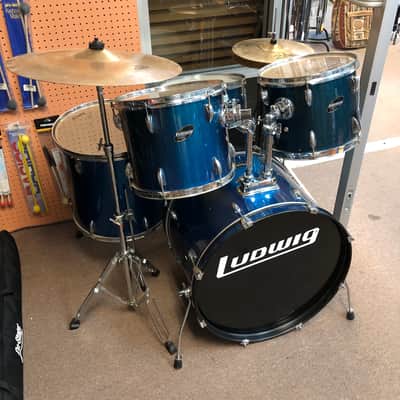 Ludwig Accent 5 Piece Drum Kit - Blue (With Hardware and Zildjian Cymbals) image 1