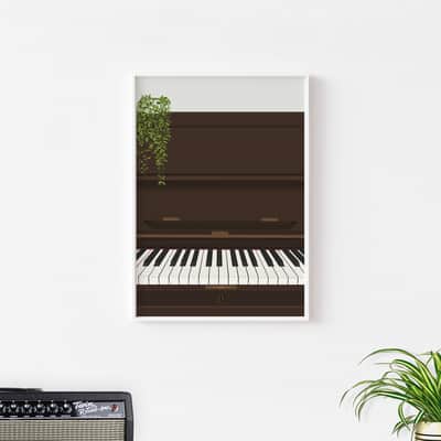 Piano Keys Print - Upright Piano Poster, Piano Teacher, Music Room Art, A4 Size image 4