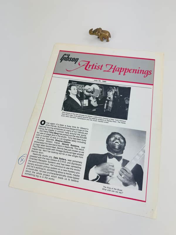 Gibson Artist Happenings Newsletter 1985 image 1