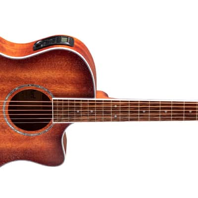 Cort GAMEDXMOP Grand Regal Acoustic Electric Cutaway Guitar. Open Pore Mahogany B-Stock image 10