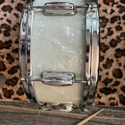 60s Slingerland Buddy Rich Artist Model 5.5x14" 8-Lug 1 ply Solid Maple Snare Drum White Marine Pearl image 5