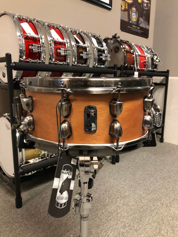 Mapex Design Lab Heartbreaker Snare Drum Mahogany Natural Satin 14" x 6" image 1