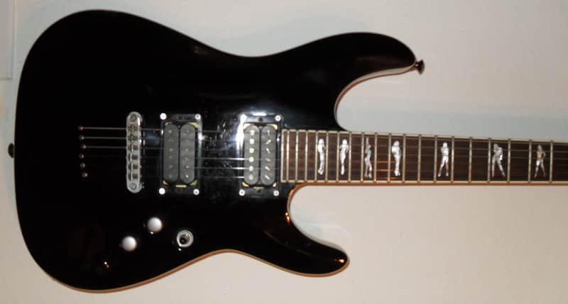 Schecter C1 XXX Black Stripper Inlays image 1