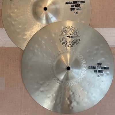 Paiste 14" Sound Creation Dark Medium Hi-Hat Cymbals (Pair) 1976 - 1989 - Traditional image 1
