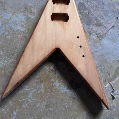 Mahogany Wood Flying V Style Guitar Body DIY Project