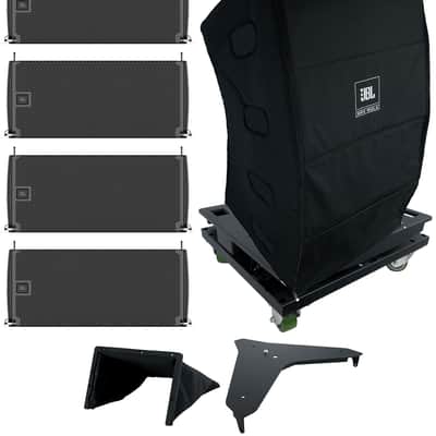 4 JBL SRX910LA Dual 10" Line Array Column Speakers+Transporter+Covers+Base Plate image 1