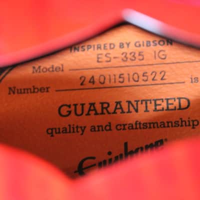 2024 Epiphone ES-335 IG Semi-Hollow Electric Guitar Cherry 7lbs 14oz w/GIGBAG image 5