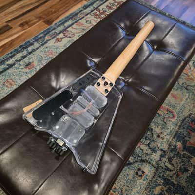 Headless Transparent Lucite LED Light Show Wedge Guitar w/Tremolo image 10