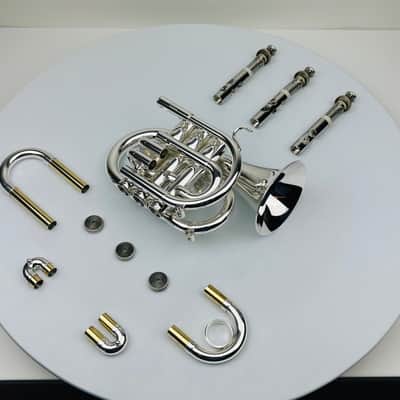 Jupiter JPT-416 Bb Pocket Trumpet that is Silver Plated and in Mint Condition! image 9