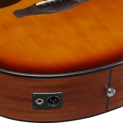 Ibanez AAM50LCE Left-Handed Grand Auditorium Acoustic-Electric Guitar, Solid Spruce Top, Open Pore Light Brown Sunburst image 6