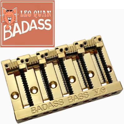 NEW Leo Quan® Badass V™ Bass Bridge for 5-string Fender P/Jazz Bass® - GOLD image 1