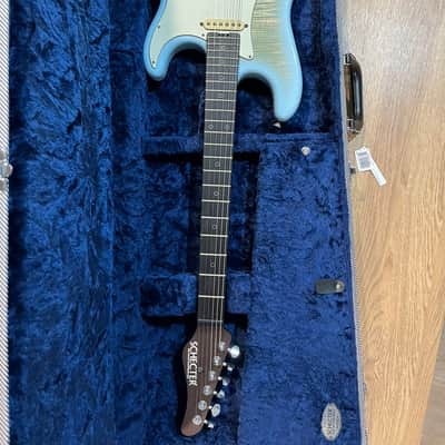 2023 Schecter USA Custom Shop Nick Johnston Traditional HSS “Wembley” Flame Top Nitro - Atomic Ice image 3