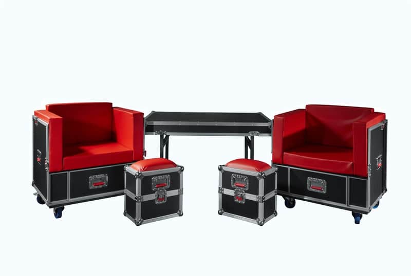 Gator G-Tour Road Case Furniture Set w/ 2 Chairs, 2 Ottomans & Table image 1