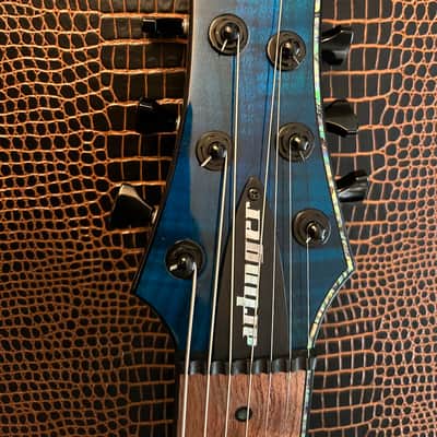 Artinger Custom 7 string semi hollow built for Chris Letchford Hawaiian Ice image 2