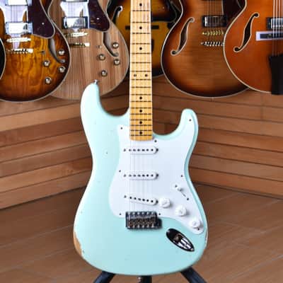 Fender Custom Shop Stratocaster 1958 Relic Super Faded Aged Surf Green image 1