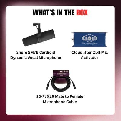 Shure SM7B Cardioid Dynamic Vocal Microphone Bundle with Mic Activator, Cable, and Microfiber Cleaning Cloth (4 Items) image 12