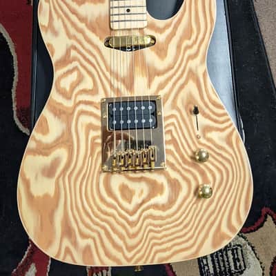 Cozart T-Style Electric Guitar, Flamed Burled Maple Veneer, Humbucker, Gold Hardware, Starter image 2