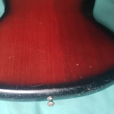 Vintage 60s Japan Teisco Bobcat Solid Single Coil Electric Guitar Red Black image 14