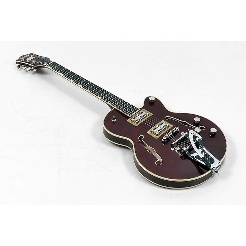 Gretsch Guitars G6659TFM Players Edition Broadkaster Jr. Center Block Bigsby Semi-Hollow Electric Guitar Regular Dark Cherry Stain image 1