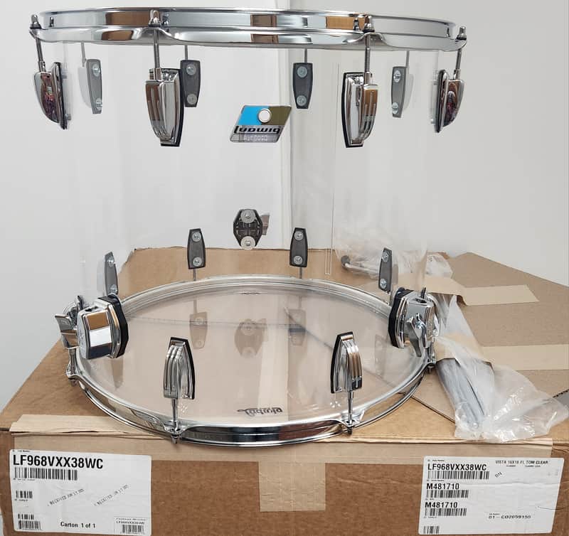 Ludwig *Pre-Order* Vistalite Clear 16x18" Floor Tom Drum w/Legs Acrylic | Made in the USA | NEW | Special Order | Authorized Dealer image 1