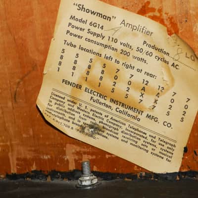 1962 FENDER SHOWMAN 6G14-A 100-Watt 1x12" Brown Face-Piggyback Guitar Amp image 5
