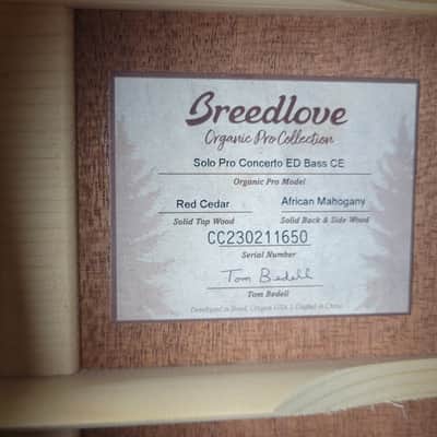 Breedlove Solo Pro Dreadnought Concerto Bass CE - Edgeburst Free Shipping image 16