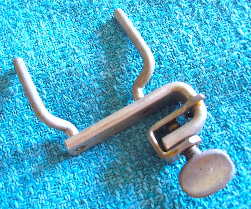 Wood Block Woodblock Mount Bracket Nickel - Vintage image 1