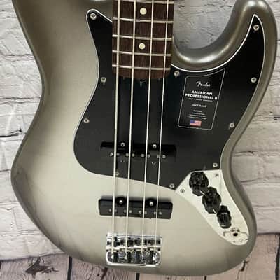 Fender American Professional II 4-String Jazz Bass, Mercury with Case 9.0 lbs image 9