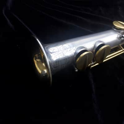 Martin Handcraft Phase III Soprano Sax - 1928 - Silver plated body, gold washed bell, gold plated keywork image 3