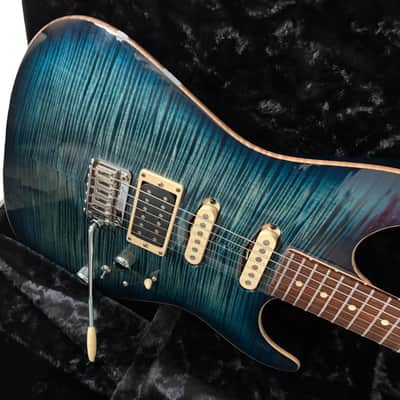 Tom Anderson Drop Top (2015) – Arctic Blue Burst – Flame Maple Top – Mint Condition image 2