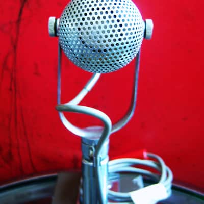Vintage 1960's Aiwa DM-17 dynamic omni-directional microphone High Z w cable & stand Lafayette Calrad Olson image 11