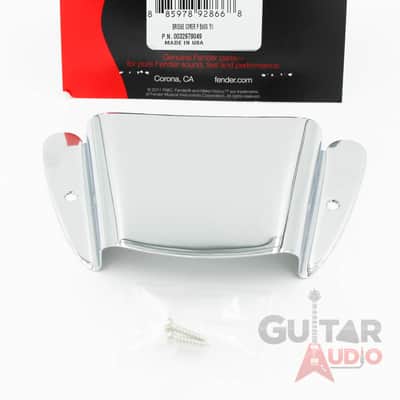 Genuine Fender '51 Tele/P Precision Bass Bridge Ashtray Cover - Chrome w/ Screws image 2