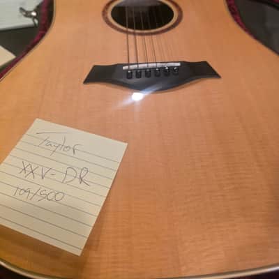 Taylor XXV-DR 25th Anniversary Dreadnought 1999 - Natural with Caramel-Stained Back and Sides image 1