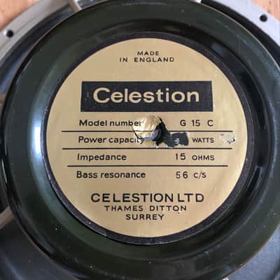 Celestion greenback 15" bass speaker 16 ohms 50 watts  1970 Marshall Orange Laney image 3
